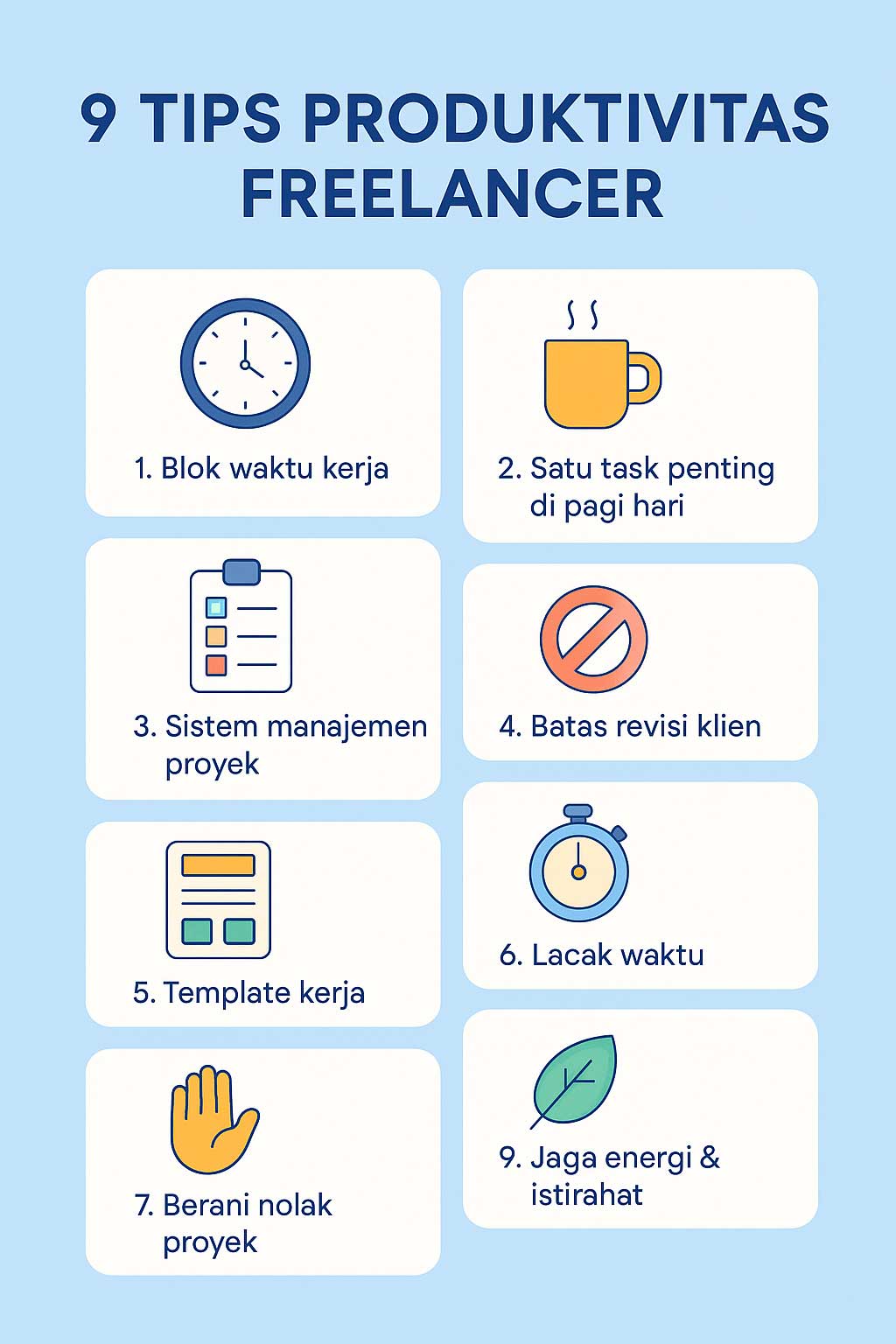 infografis tips produktivitas freelancer