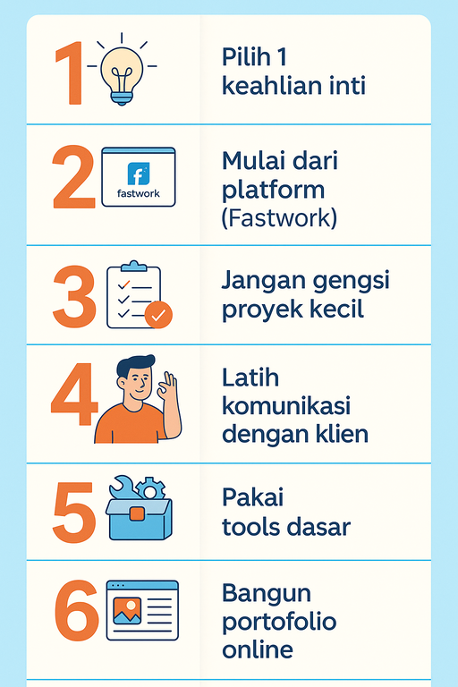 infografis tips freelancer pemula